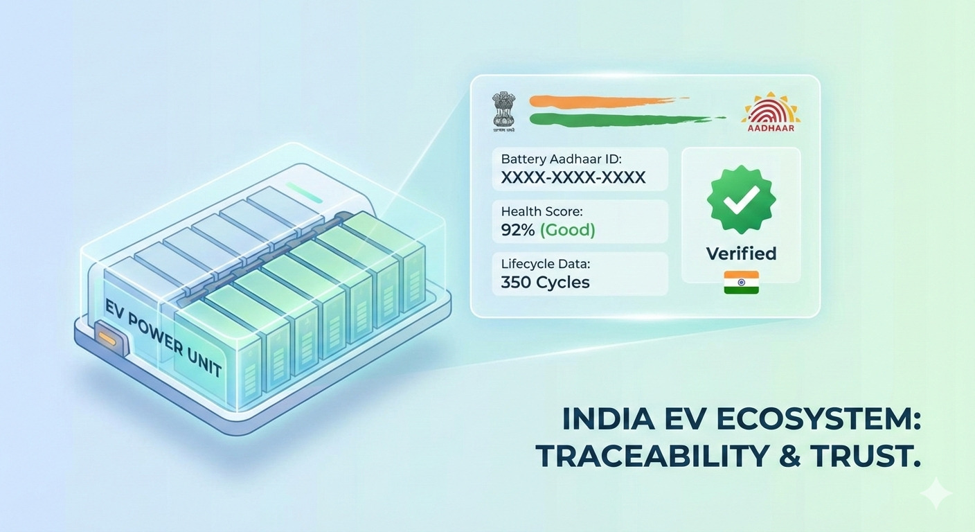 Professional EV Battery Health Certificate layout showing battery health score