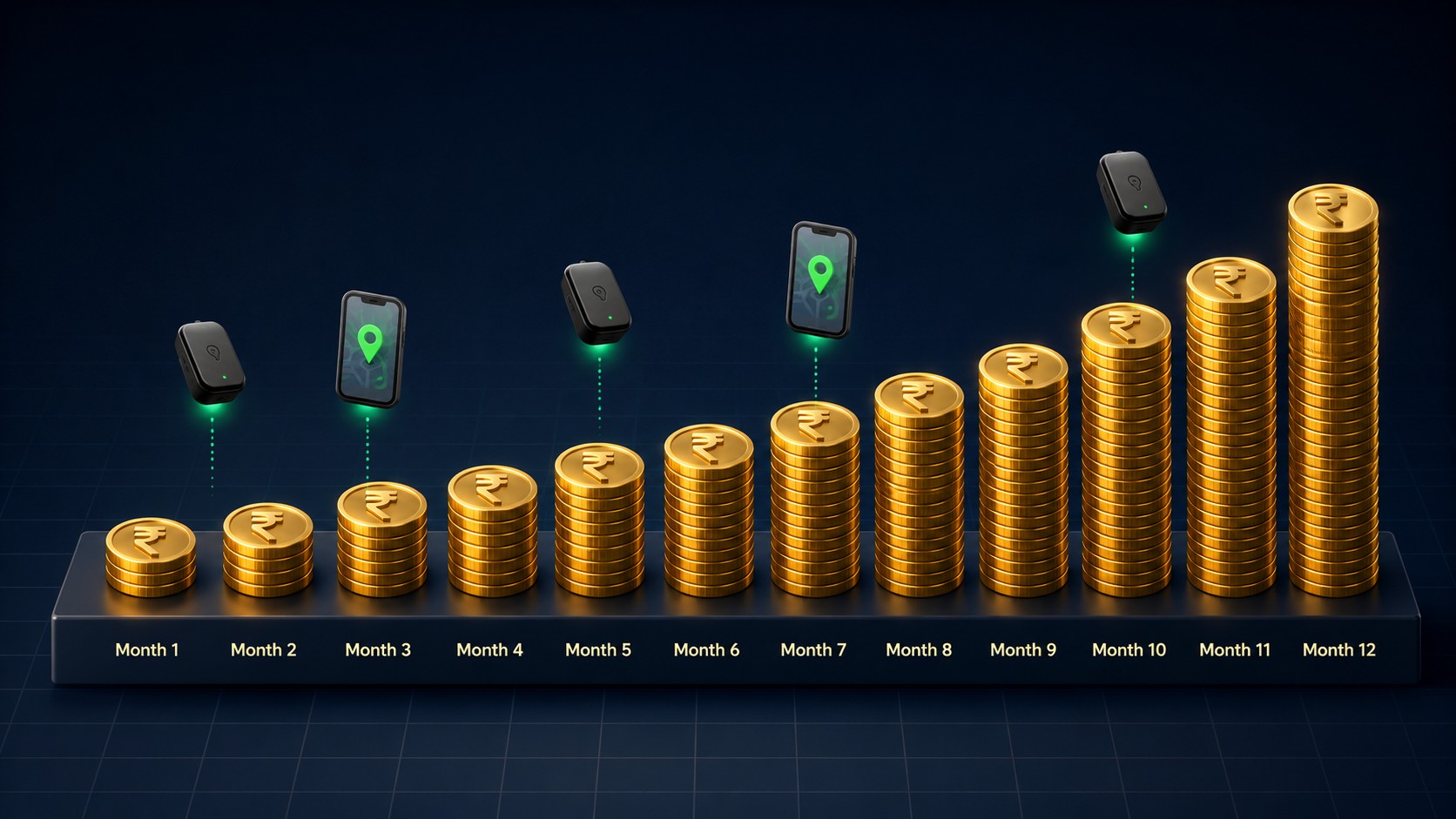 GPS tracker dealer revenue growth infographic for Navionyx GPS tracker dealership income section