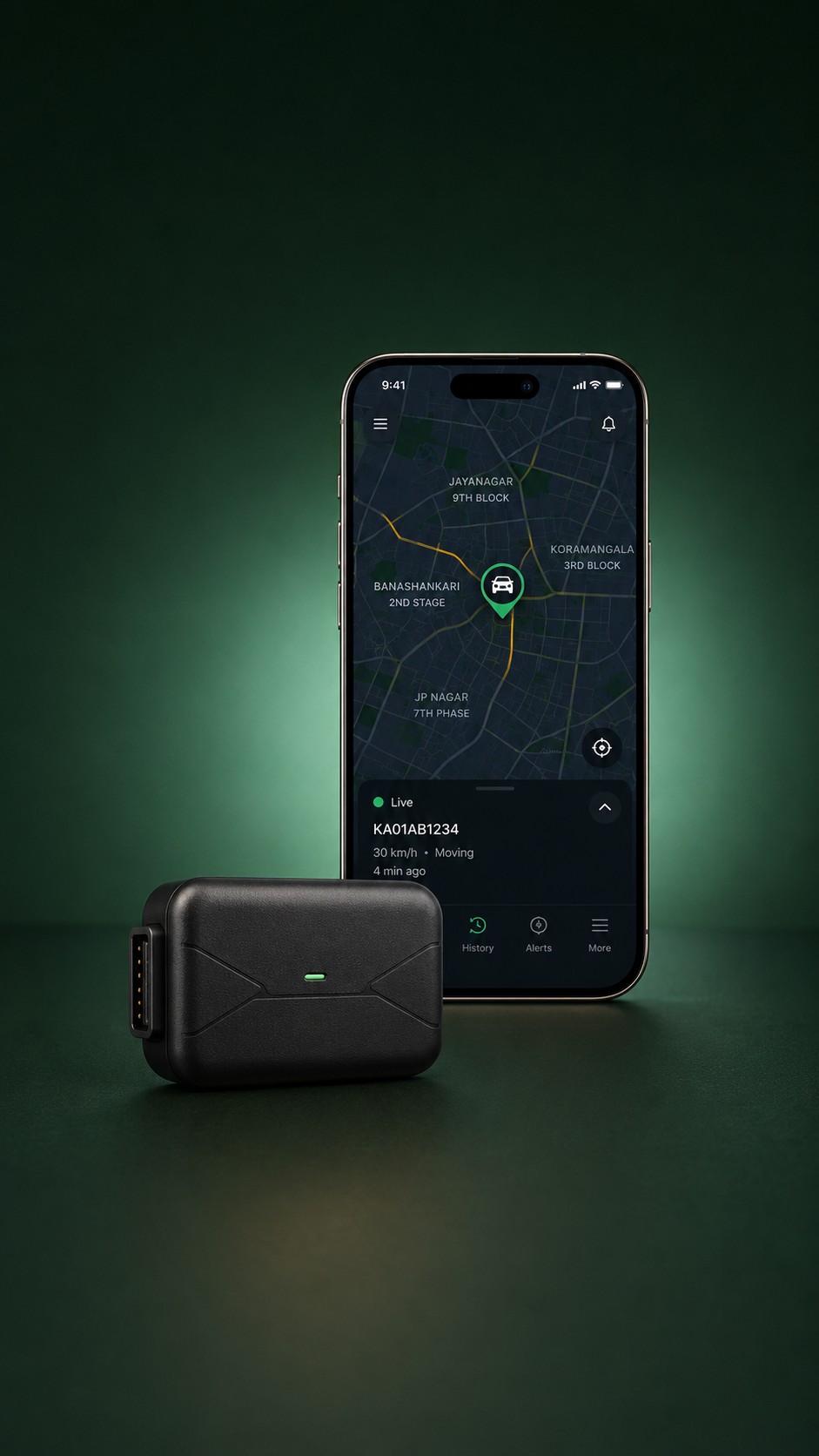 GPS tracker dealer program hero visual with live tracking app for Navionyx GPS tracker dealership in India