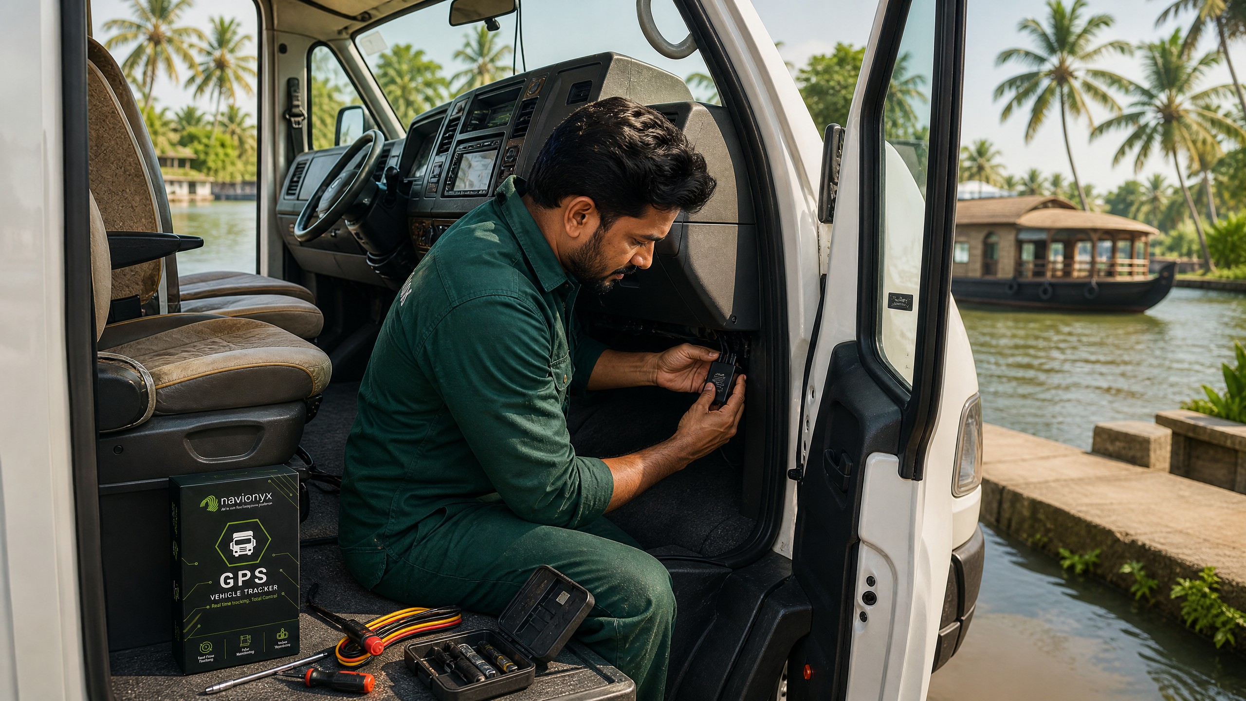 Kerala tourist van installation visual