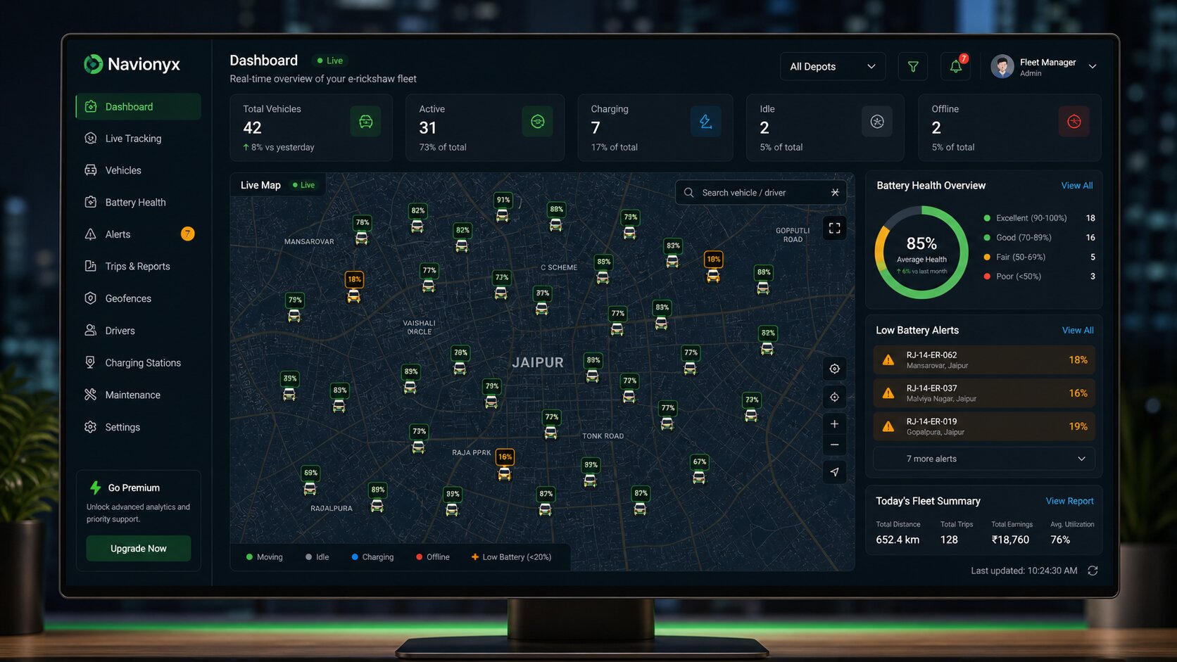 Navionyx EV Desktop Dashboard