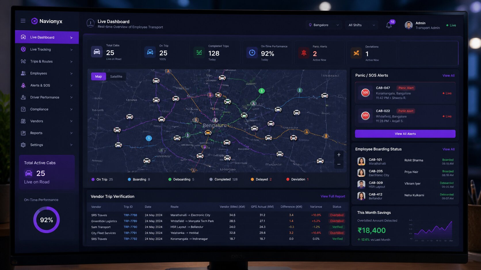 Corporate Transport Admin Dashboard