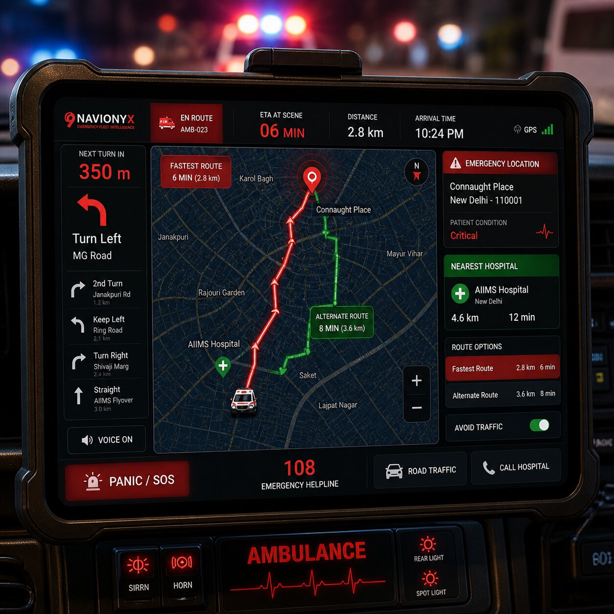 Ambulance Fastest Route Navigation
