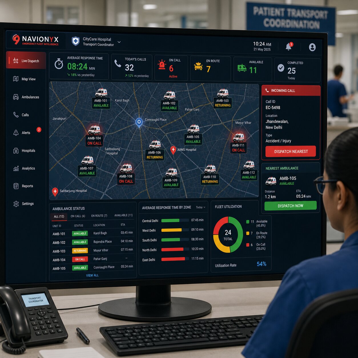 Hospital Coordinator Emergency Dashboard
