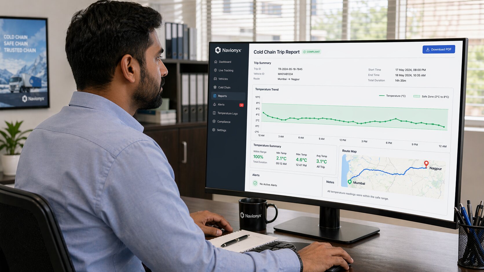 Navionyx Admin Cold Chain Dashboard