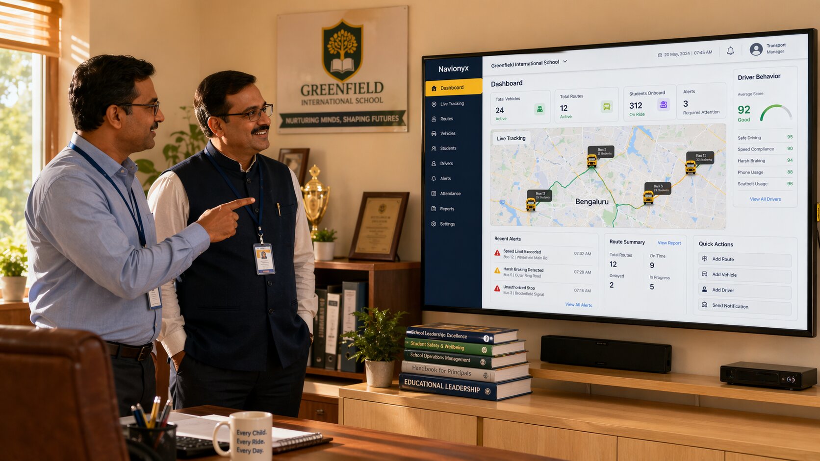 Navionyx School Transport Dashboard for Principal