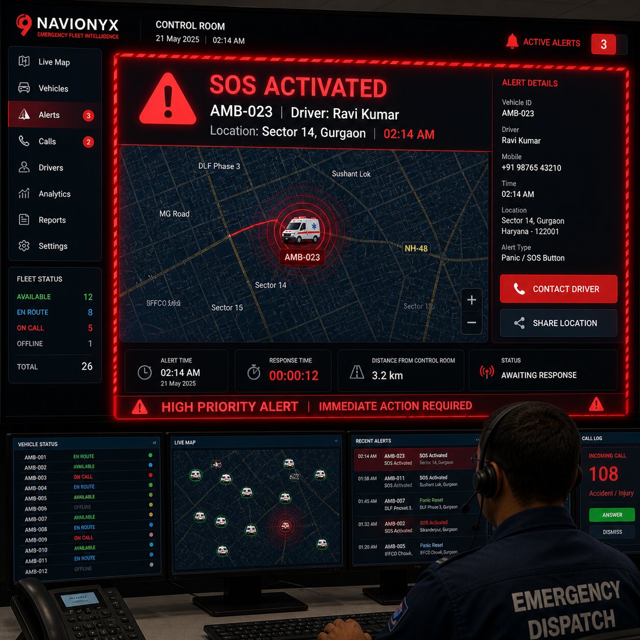 Ambulance SOS Emergency Alert
