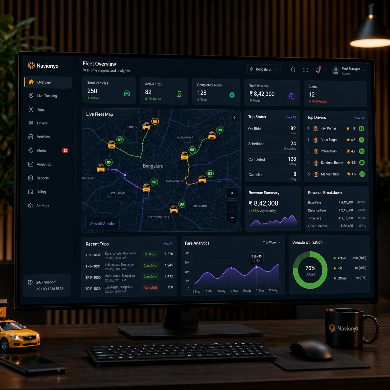 Taxi Fleet Management Dashboard