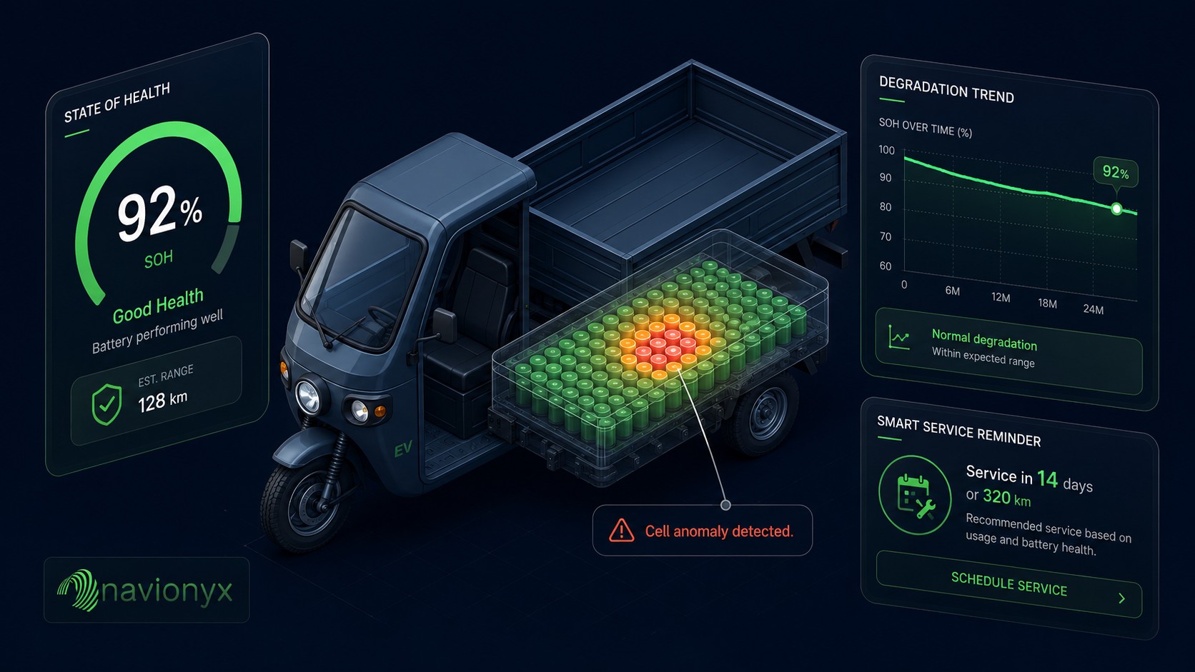 EV battery cell anomaly detection visual for predictive maintenance and battery diagnostics