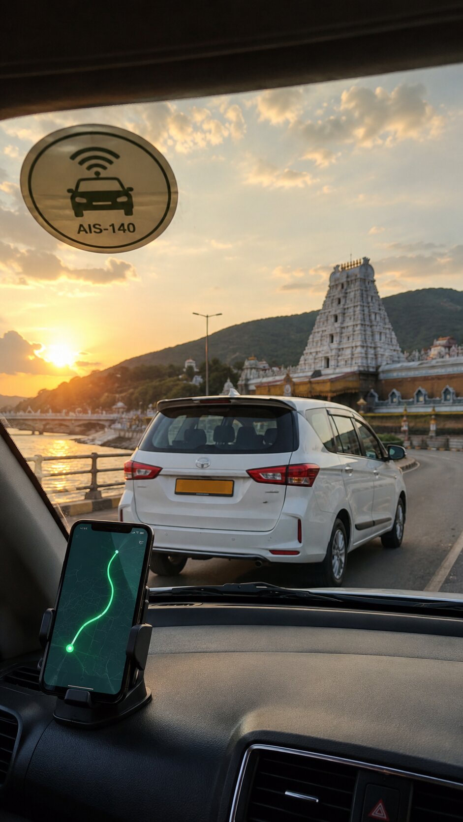 Tirupati landmark visual representing Andhra Pradesh VLTD installation coverage