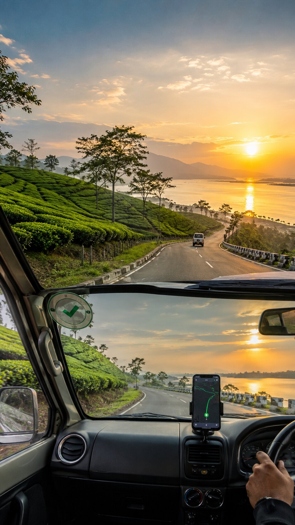 VLTD-enabled cab in Assam representing Navionyx AIS-140 installation service for taxis and commercial vehicles