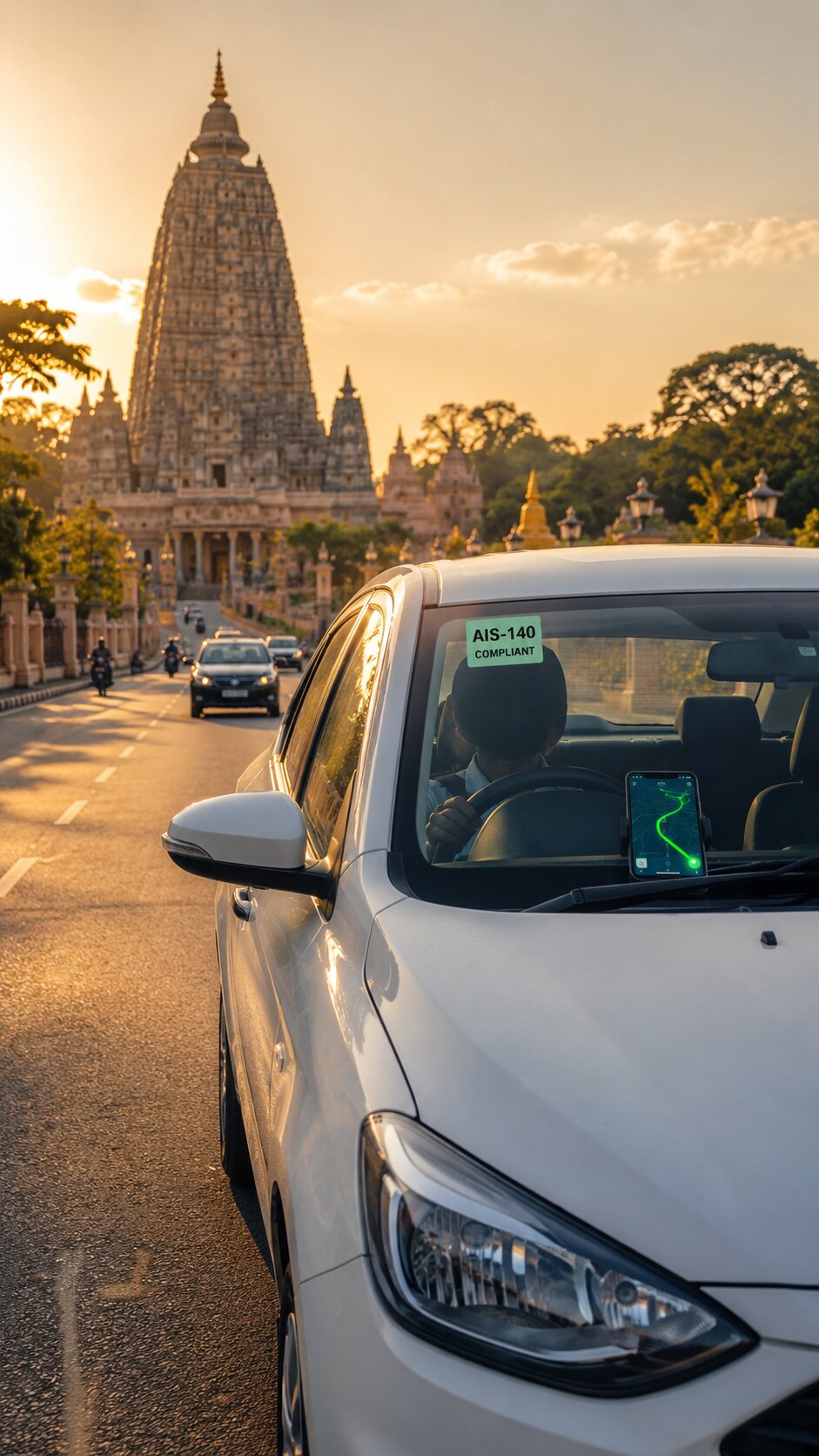 VLTD installation visual for Bihar taxis and commercial vehicles