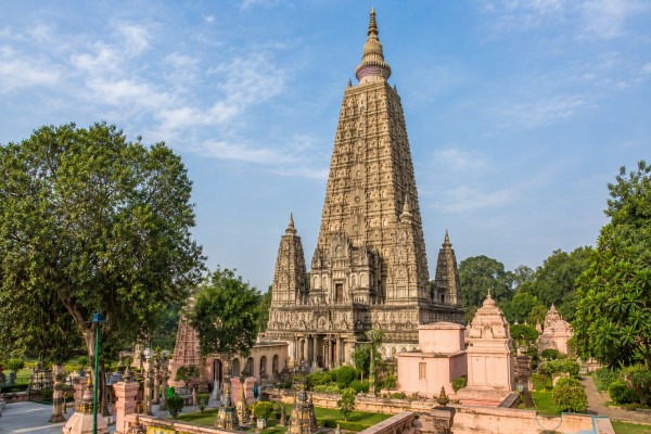 Bihar VLTD installation coverage card highlighting Mahabodhi Temple, Bodh Gaya.