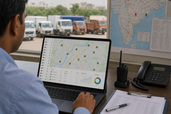 Live vehicle location map shown on a tracking dashboard.
