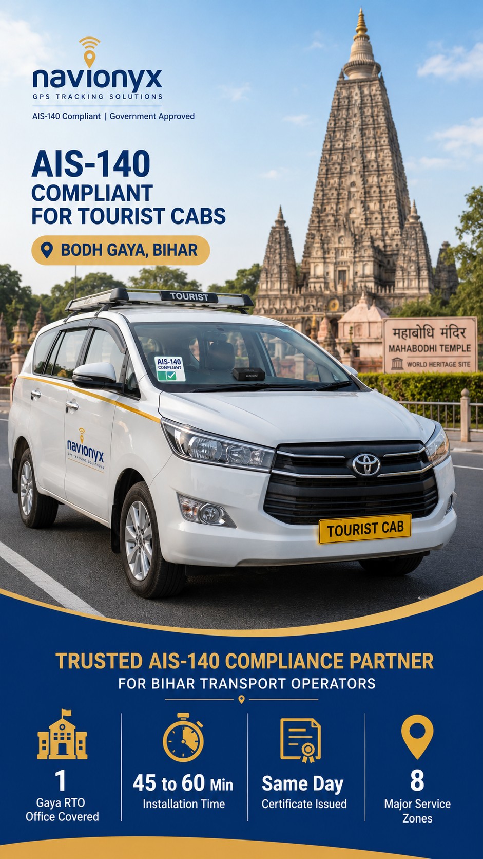 Navionyx AIS-140 VLTD installation in Gaya and Bodh Gaya