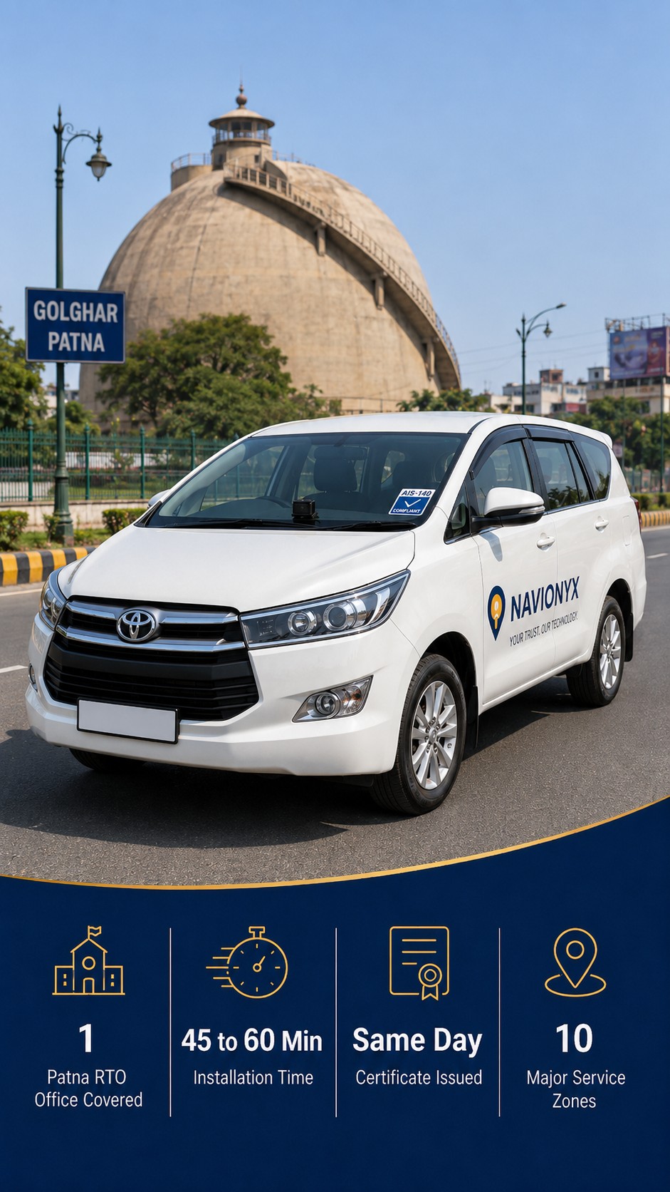 Navionyx AIS-140 VLTD installation in Patna