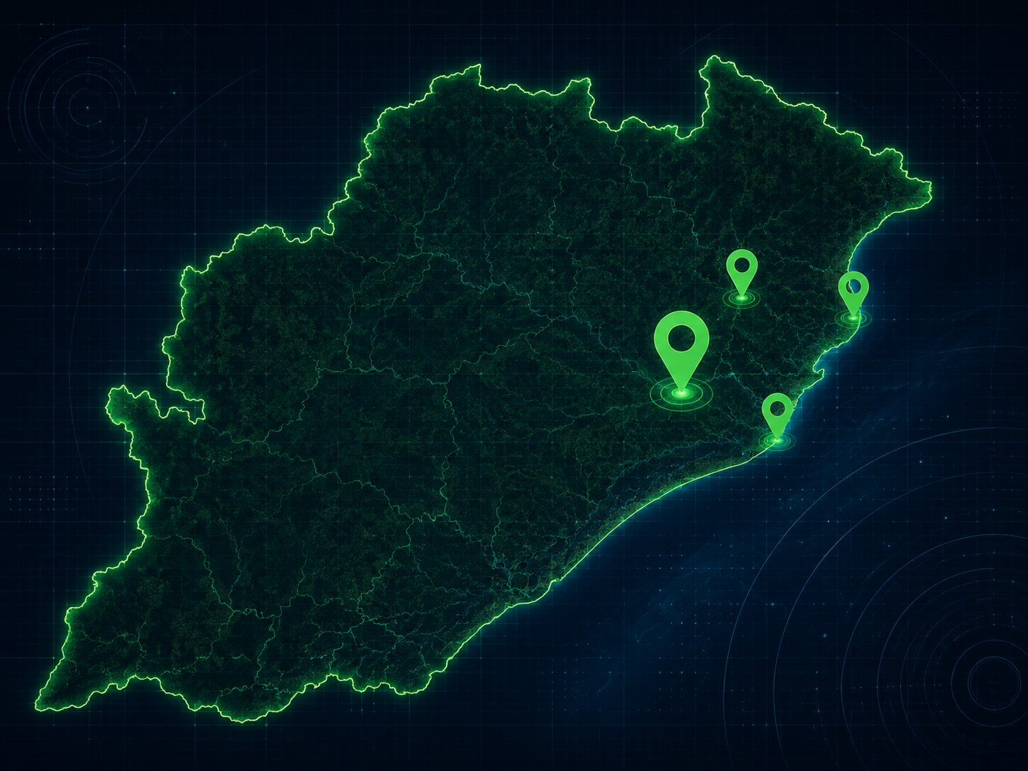 Main cities in Odisha for VLTD installation coverage