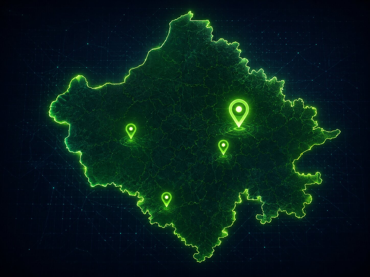 Major Rajasthan city coverage for VLTD installation across Jaipur, Udaipur, Jodhpur, and Ajmer