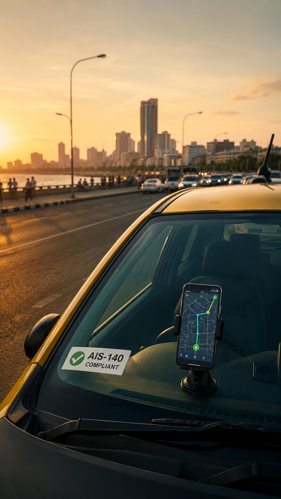 Tamil Nadu commercial vehicle with AIS-140 ready GPS installation and live tracking visual