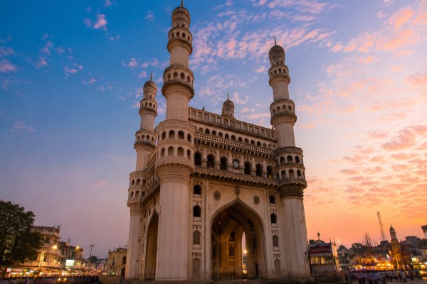 Telangana VLTD installation coverage card highlighting Charminar.