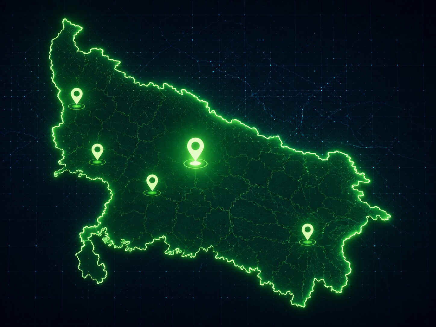 Main cities in Uttar Pradesh for VLTD installation coverage