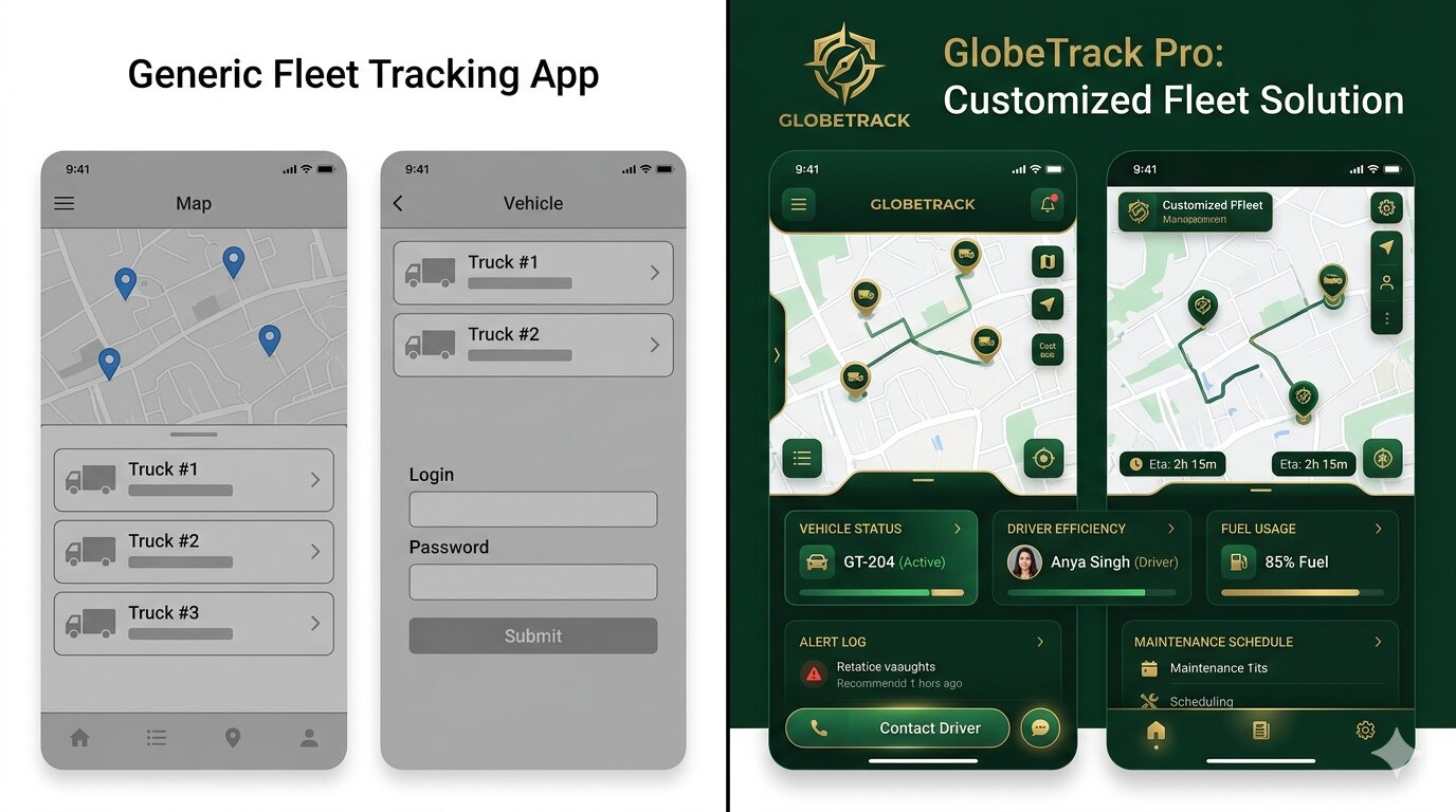 Generic app vs branded white label GPS fleet app