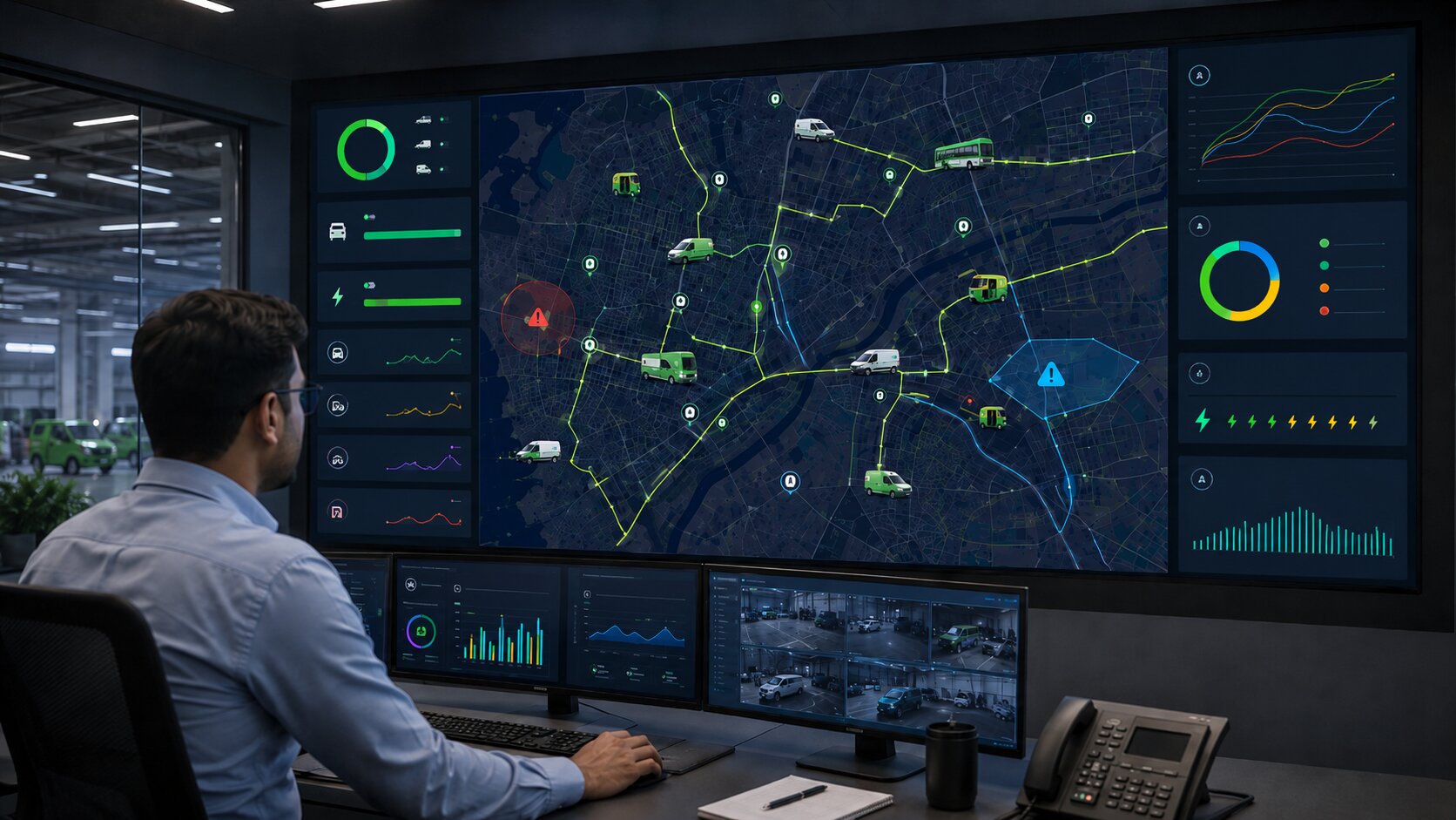Connected EV fleet tracking dashboard for Indian last mile delivery and logistics operations