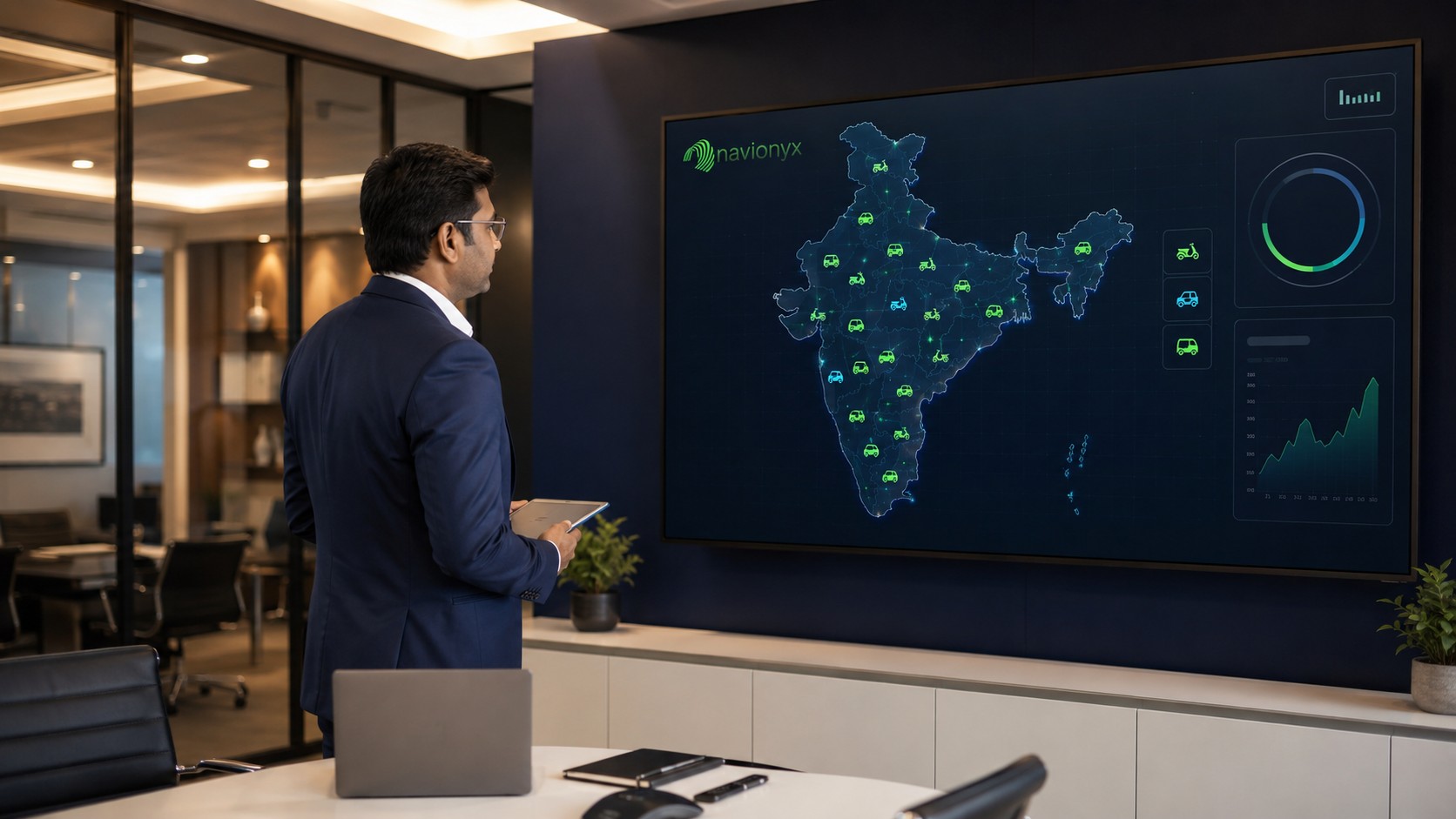 NBFC Executive Reviewing Financed EV Portfolio