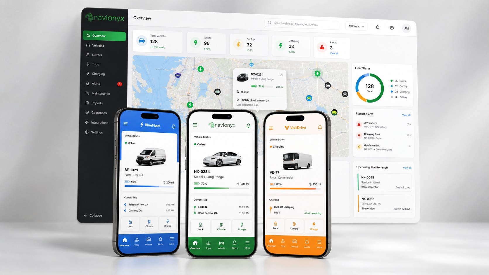 White Label EV Fleet App Dashboard