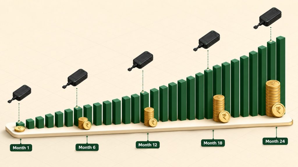 GPS Tracker Dealer Income Growth Over 24 Months