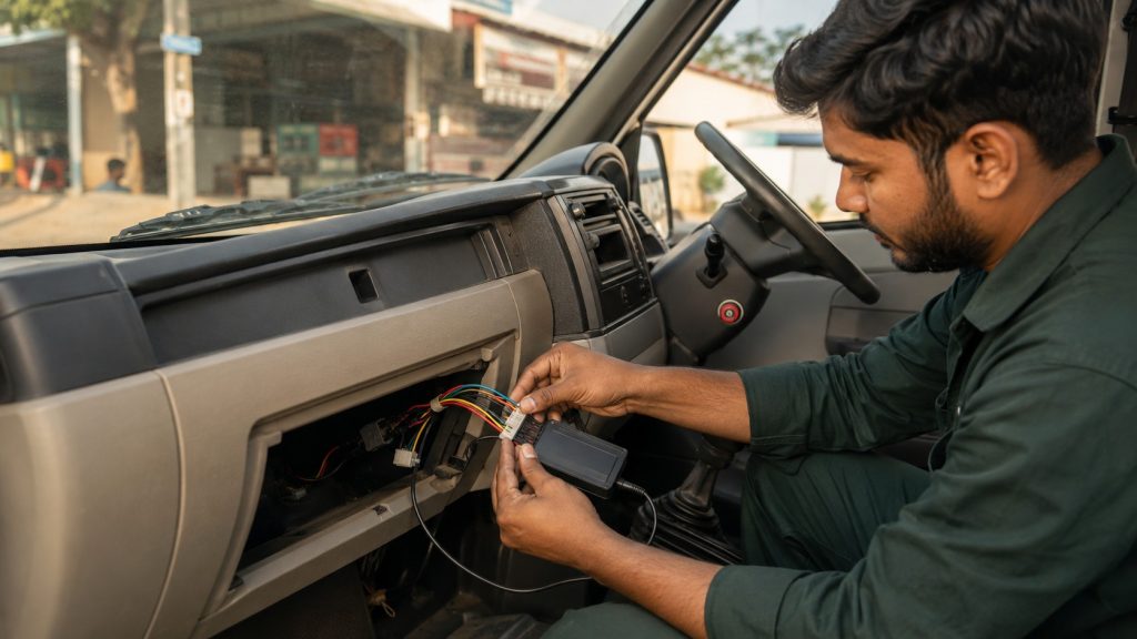 GPS Tracker Installation in Commercial Van