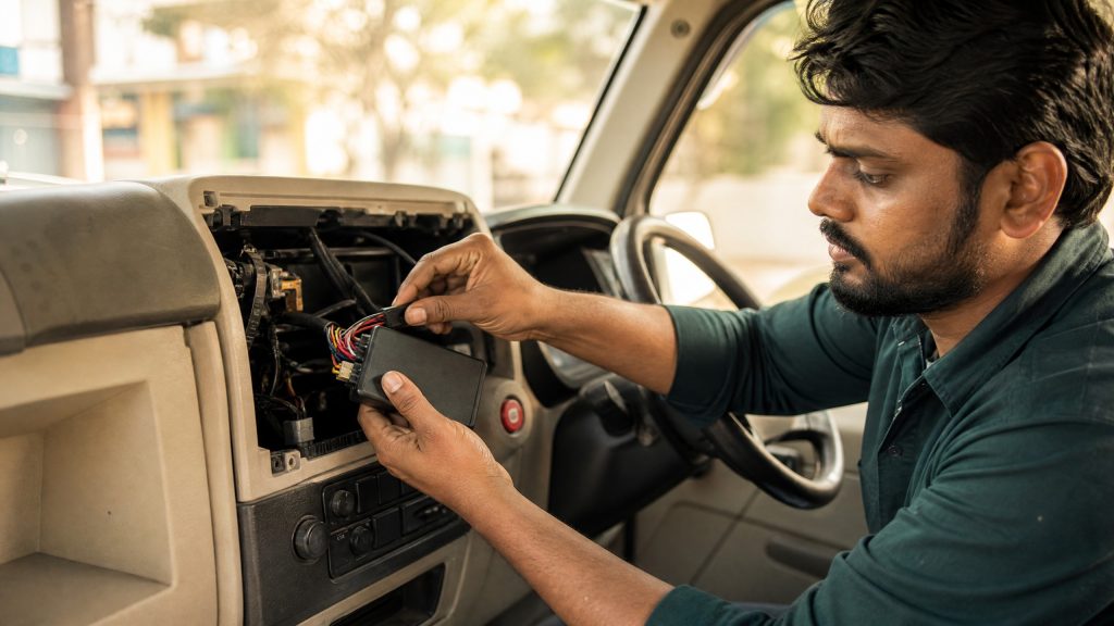 GPS Tracker Installation in Commercial Van