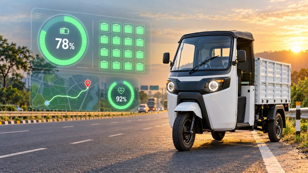 Electric Three Wheeler Battery and GPS Intelligence