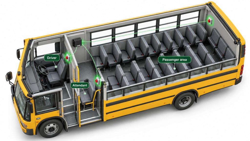 School Bus Panic Button Locations and Tracking Device