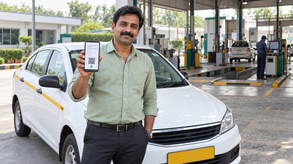 Taxi Owner Showing Digital VLTD Fitment Certificate