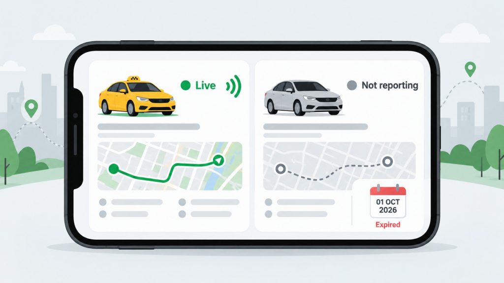 VLTD Tracking App Showing Live and Not Reporting Status
